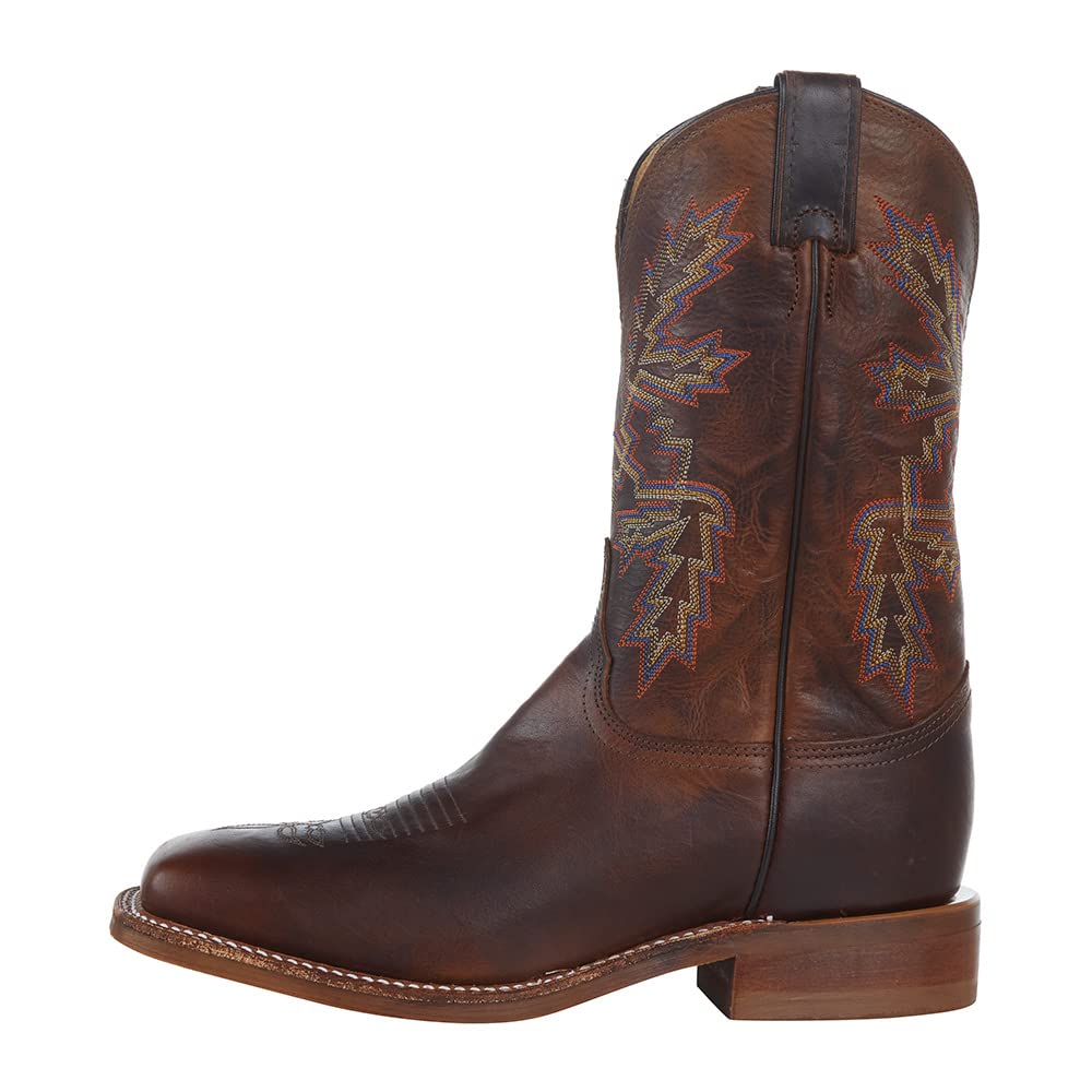 Justin Men's Bender Silver Blue Cowhide with Brown Square Toe Boot - Image 3