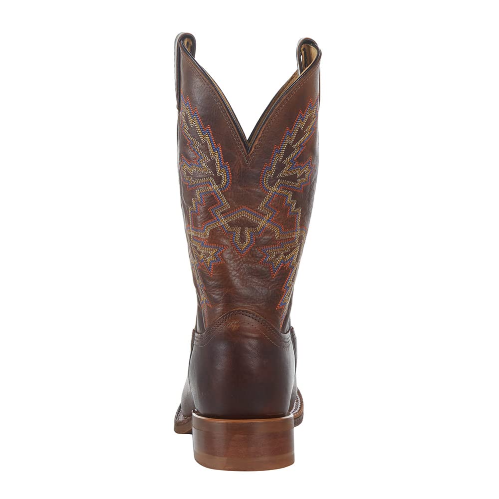 Justin Men's Bender Silver Blue Cowhide with Brown Square Toe Boot - Image 4